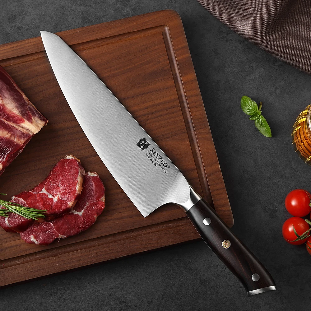 XINZUO 8.3'' Kitchen Knife Chef Knife Stainless Steel High-end Practical Cooking Tools Cutting Fruit With Nature Ebony Handle