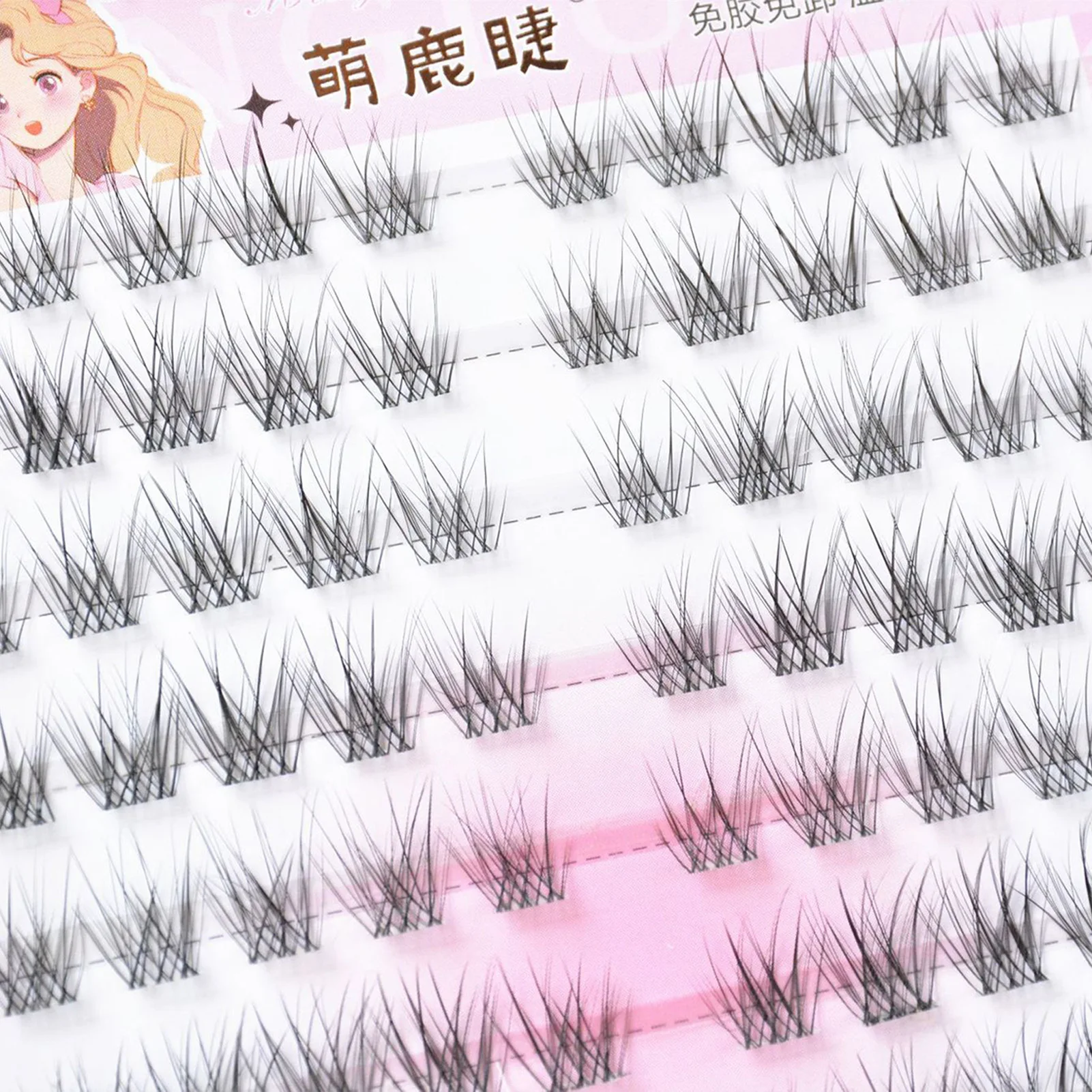 رموش صناعية على طراز الطفل تمديد رموش ناعمة منحنية مجزأة طبيعية لصالونات المكياج اليومي ذاتية الصنع