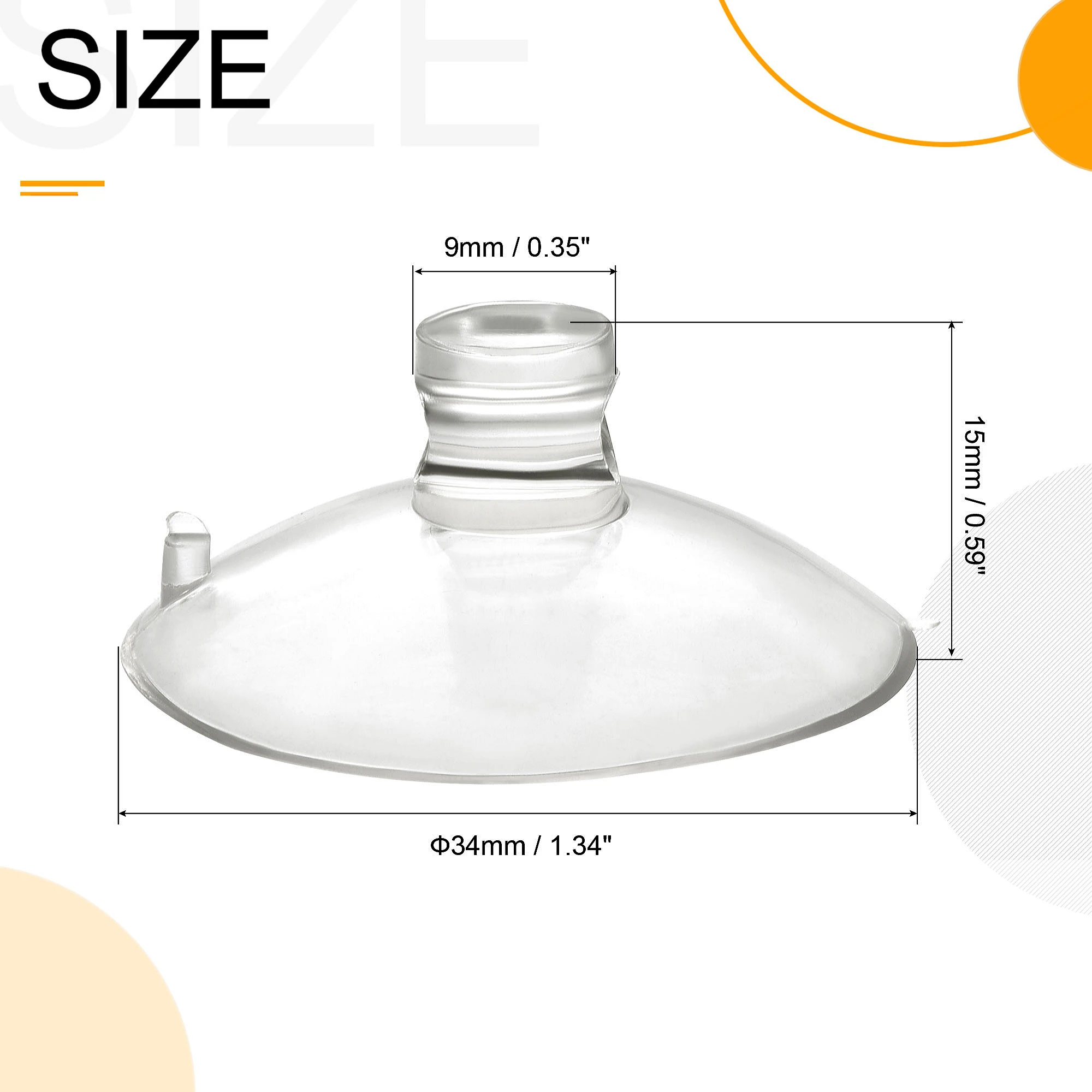 30Pcs Transparent PVC Suction Cups without Hooks 25mm/34mm Dia. Wall Hanger Sucker Holders Kitchen Bathroom Window Glass Decor