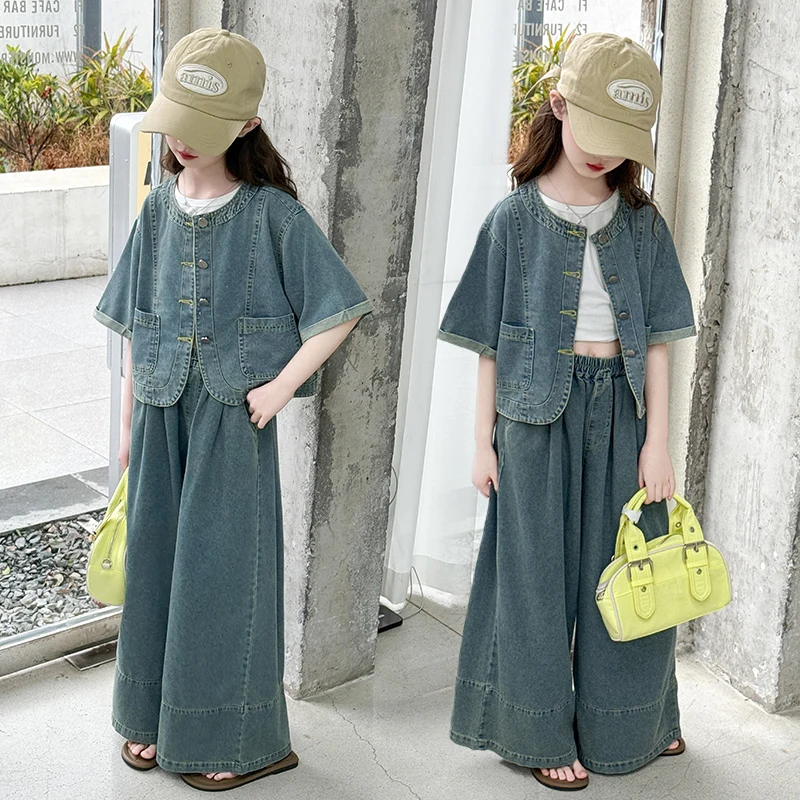 ensemble-jean-francais-pour-fille-veste-en-jean-a-manches-courtes-jean-a-jambes-larges-2-pieces-vetements-pour-enfants-juniors-tenues-scolaires-pour-adolescentes