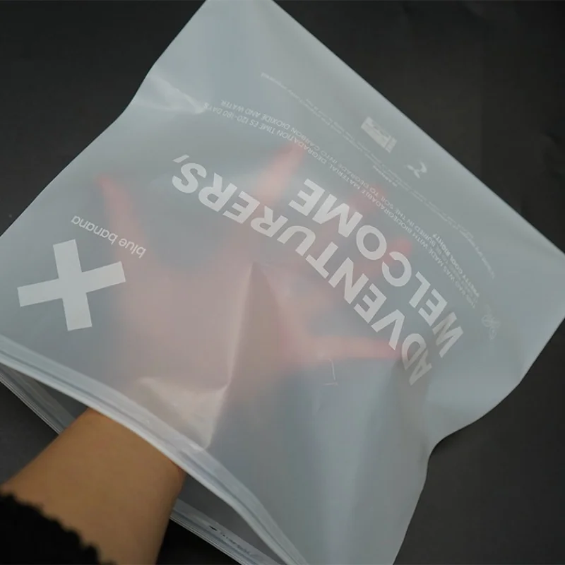 custom.Waterproof and Dust reusable proof Matt Clothes Clothing Packaging frosted Biodegradable zipper bags