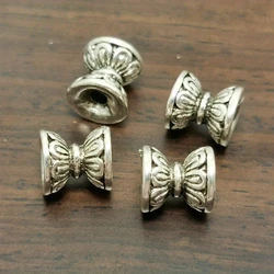 10pcs Vintage Silver Base Bottom Double-sided Spacer Beads Cap DIY Making Bracelet Necklace Jewelry Supplies Accessories Finding