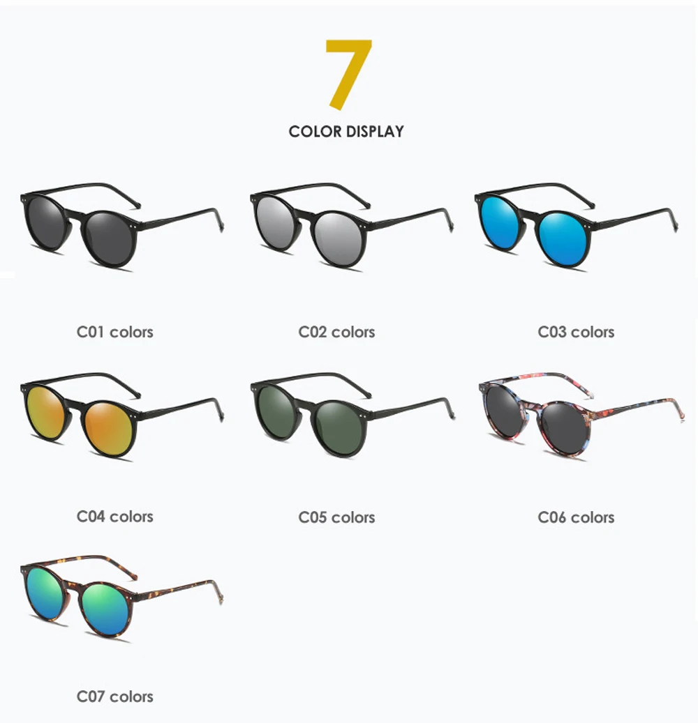 2023แว่นตากันแดด Polarized Men แว่นตากันแดดผู้หญิงยี่ห้อ Designer Retro รอบดวงอาทิตย์แว่นตาชายหญิงแว่นตา UV400 Oculos Gafas De Sol