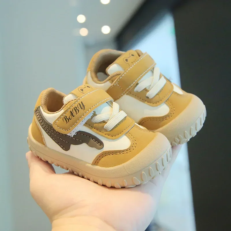 2026 New Children Leather Sneakers Baby Quality Casual Shoes Boys Anti-slip Sport Shoes Girls Candy Color School Shoes