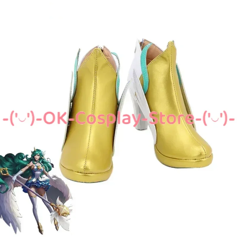 

LOL Star Guardian Soraka Cosplay Shoes PU Leather Shoes Halloween Carnival Boots Cosplay Prop Custom Made