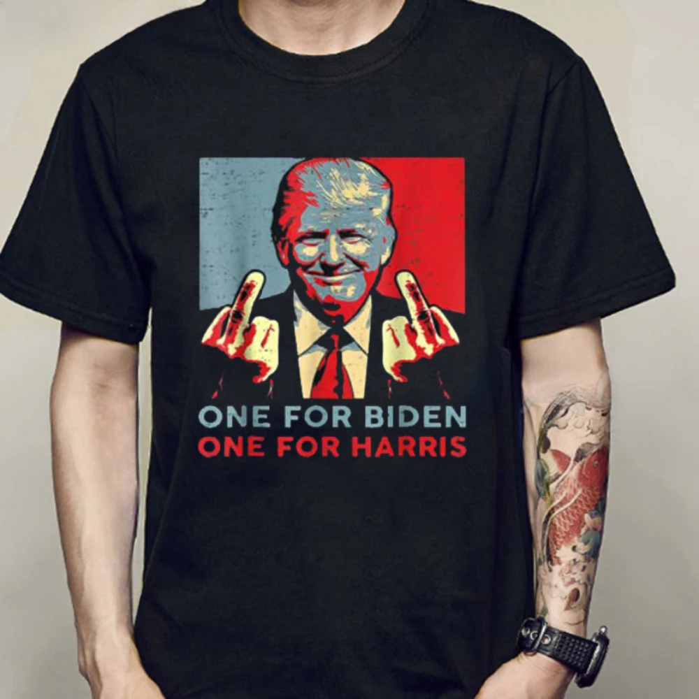 

Middle Finger Make America Great Again Maga Tee Republican Full-Figured Men Graphic T Shirts Donald Trump T Shirt