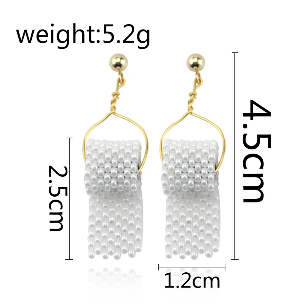 1Pair Pearl Earrings Creative Roll Paper Pendant Exquisite Jewelry Gift for Women Girls Ladies Shopping Prom Women Earrings