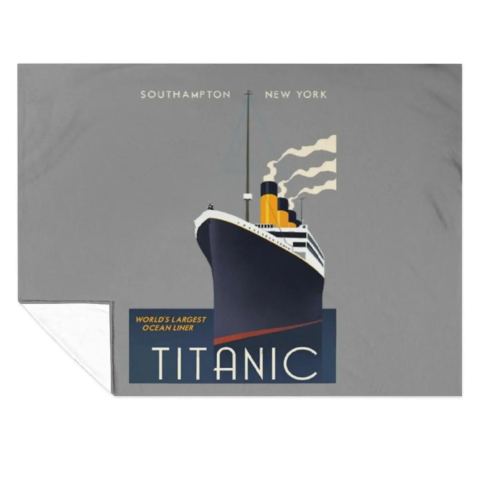 

Titanic Sinking Vintage Poster Cruise Ship Atlantic Ocean Voyage Throw Blanket Quilt Warm Cute Plaid Blankets