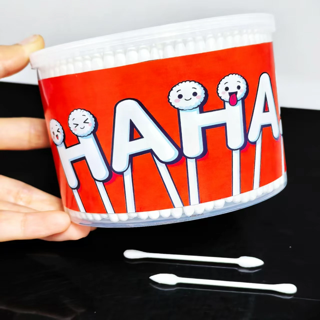 500 Stück doppelköpfige Wattestäbchen, Wattestäbchen für Erwachsene, zylindrische Wattestäbchen mit kreativem Muster