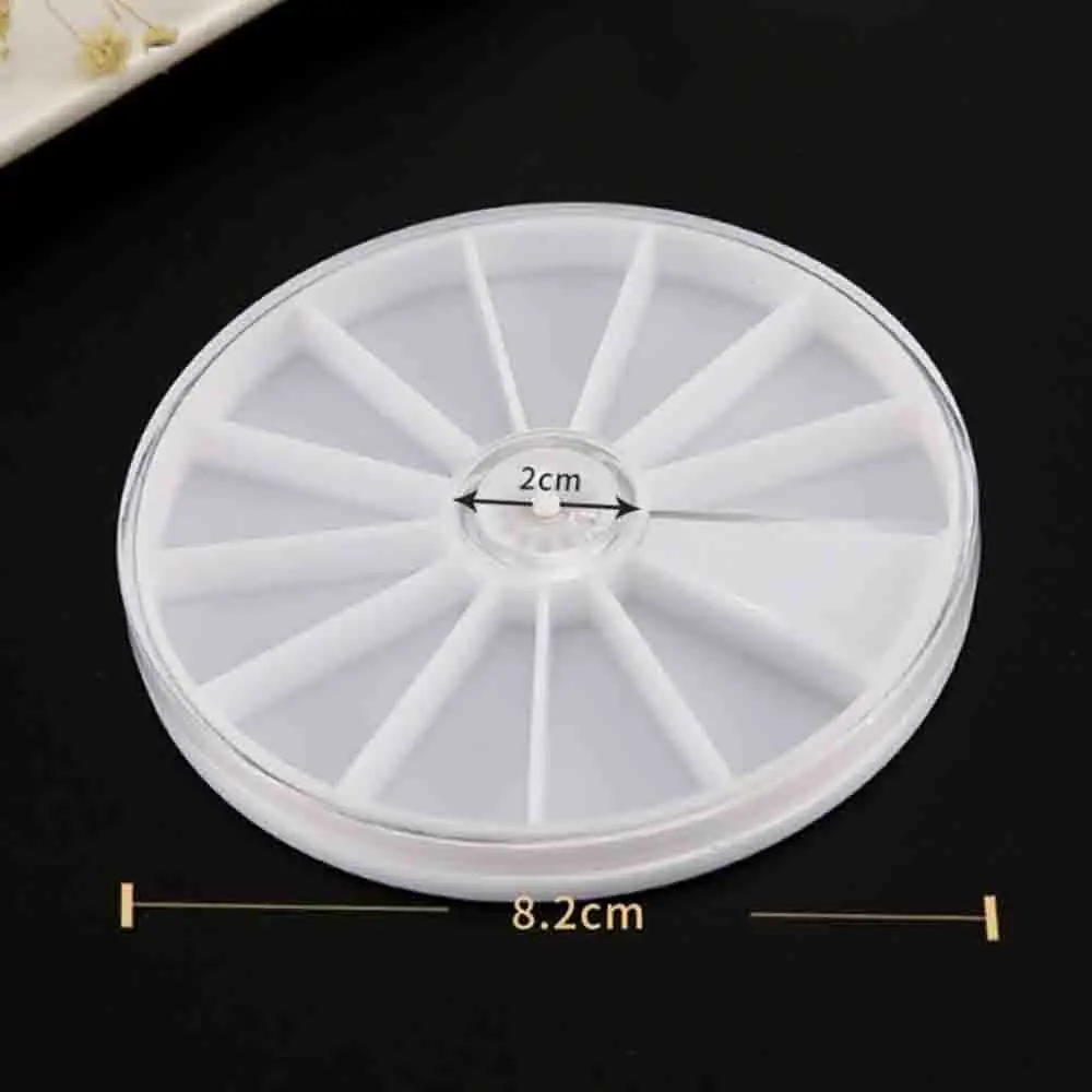 Rotatable Pill Box Storage for DIY Home Accessory Work Nail Art Jewelry Beads Crafts, Portable Organizer Container Case