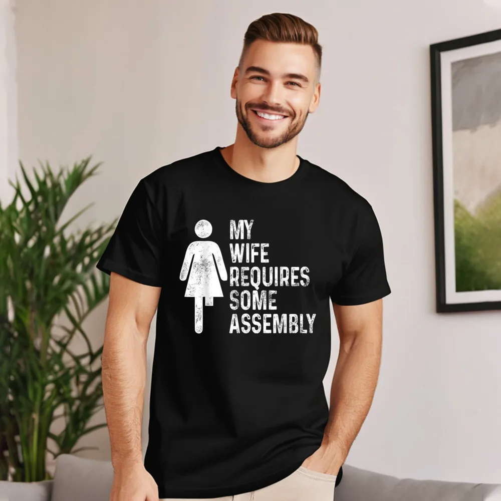 Amputee Humor Wife Assembly Leg Design Mother Day Pure Cotton Crew Neck Man Tops Tees Tops T Shirt Funny Short Sleeve T-Shirt