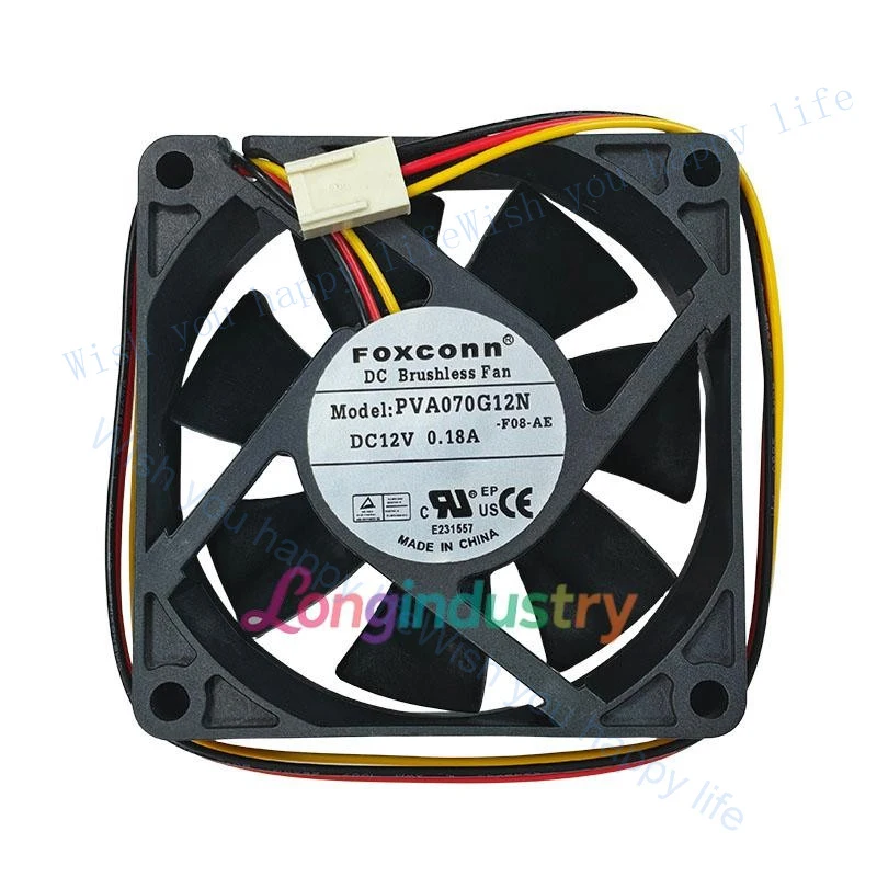 V+ for 1 piece. New PVA070G12N Cooling Fan 7025 DC12V 0.18A 7CM 3Pin