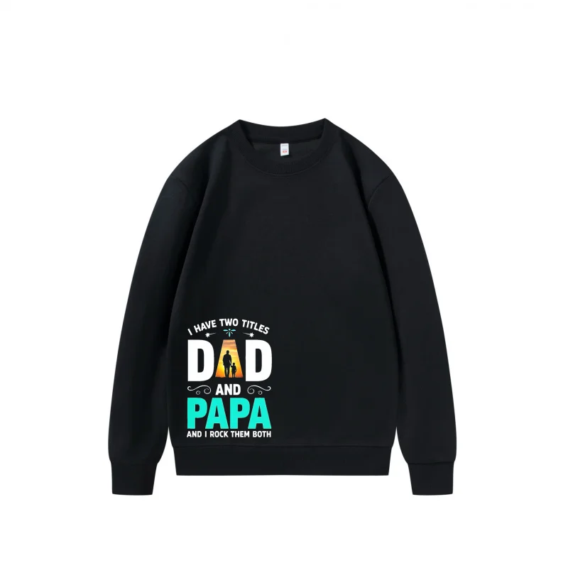 سويت شيرت رجالي Dad and Papa Rock كلاً من الرقبة الدائرية بلوفر مريح مناسب على الطراز القوطي ملابس الهالوين في عام 2025