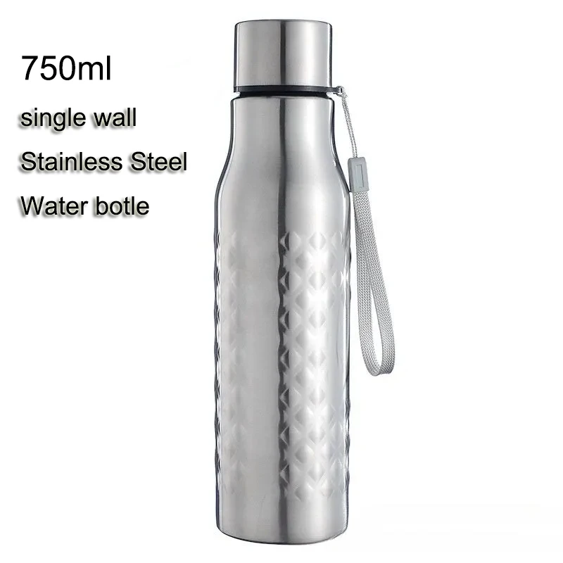 Sport Water Bottle Single Wall Stainless Steel,750ml Drinking Water Bottle