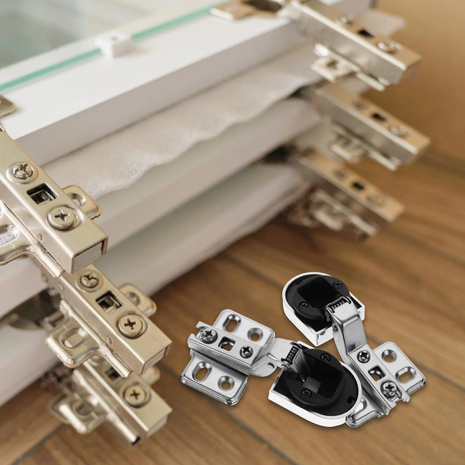 

Iron Core Buffer Hinges 2pcs Soft Close Cabinet Door Hinges for Glass Kitchen Cupboard Furniture Heavy Duty Damper Hardware