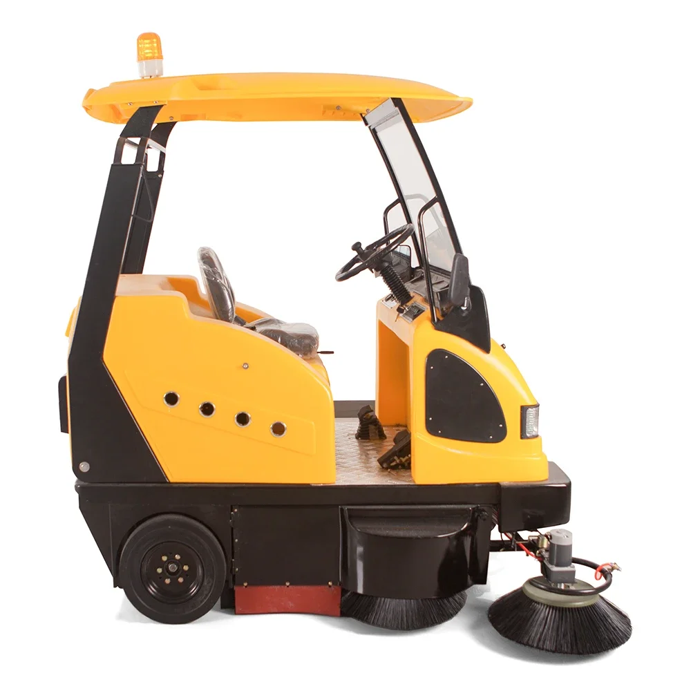 industrial ride on electric floor sweeper machine with shade easy operating for parking lots campus streets