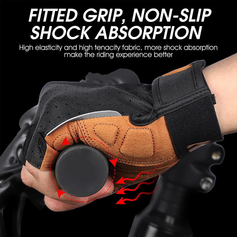 WEST BIKING-Gants de cyclisme demi-doigt pour hommes et femmes, équipement de vélo de route respirant, résistant aux chocs