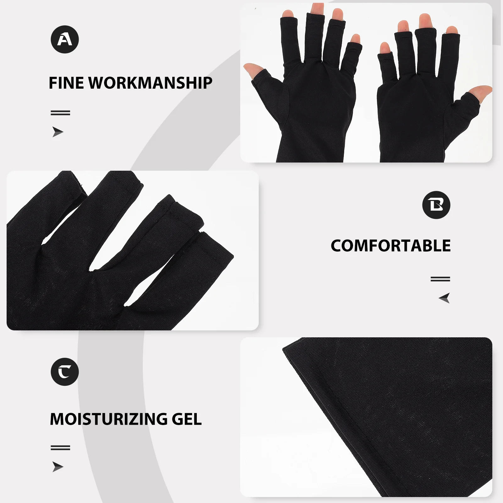 

2Pairs Uv Shield Hand Covers Anti Uv Gloves for Nail Lamp Protection Skin Care Flexible Fit Manicure Tools Accessory for Cycling