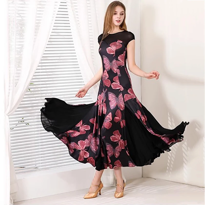 

2024 New Modern Dance Dress Clothes for Women Performance Ballroom Competition Dresses Big Swing Tango Party Waltz Outfits