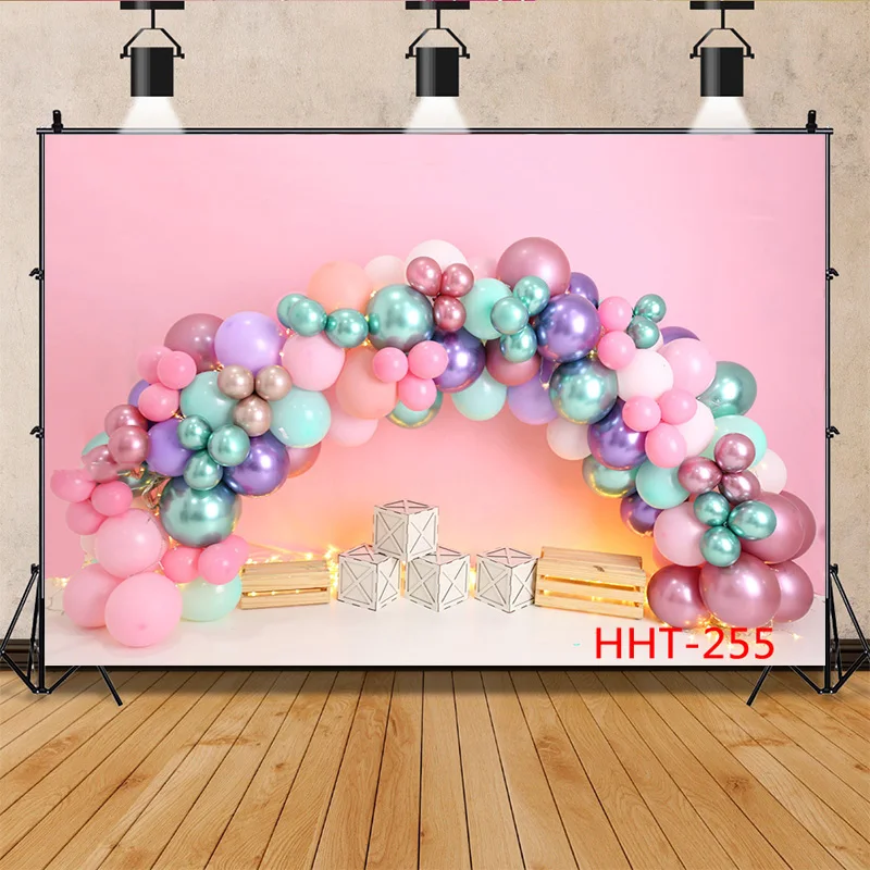 Personalized Decoration With Colorful Balloon Arch Snowman Background Newborn Baby Birthday Photography Backdrops 32928 FSS-521