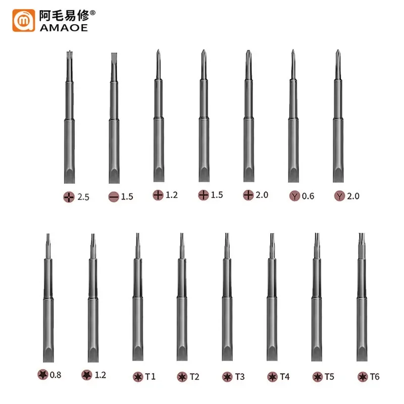 AMAOE SD2 Precision Magnetic Screwdriver S2 Steel Bits Screw Driver for iPhone Android Tablet Mobile Phone Opening Repair Tools