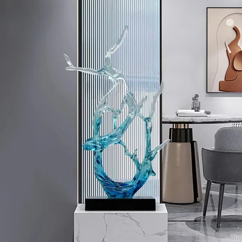 

large transparent resin ornament hotel lobby welcome abstract floor sculpture high-end art decoration