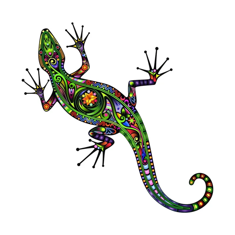 Tri koshki WCS894 11.4x19cm Colorful gecko Wall Sticker Waterproof Decal PVC Home Decoration Kids Room Door Living Room Toile