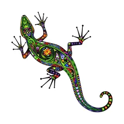 Tri koshki WCS894 11.4x19cm Colorful gecko Wall Sticker Waterproof Decal PVC Home Decoration Kids Room Door Living Room Toile