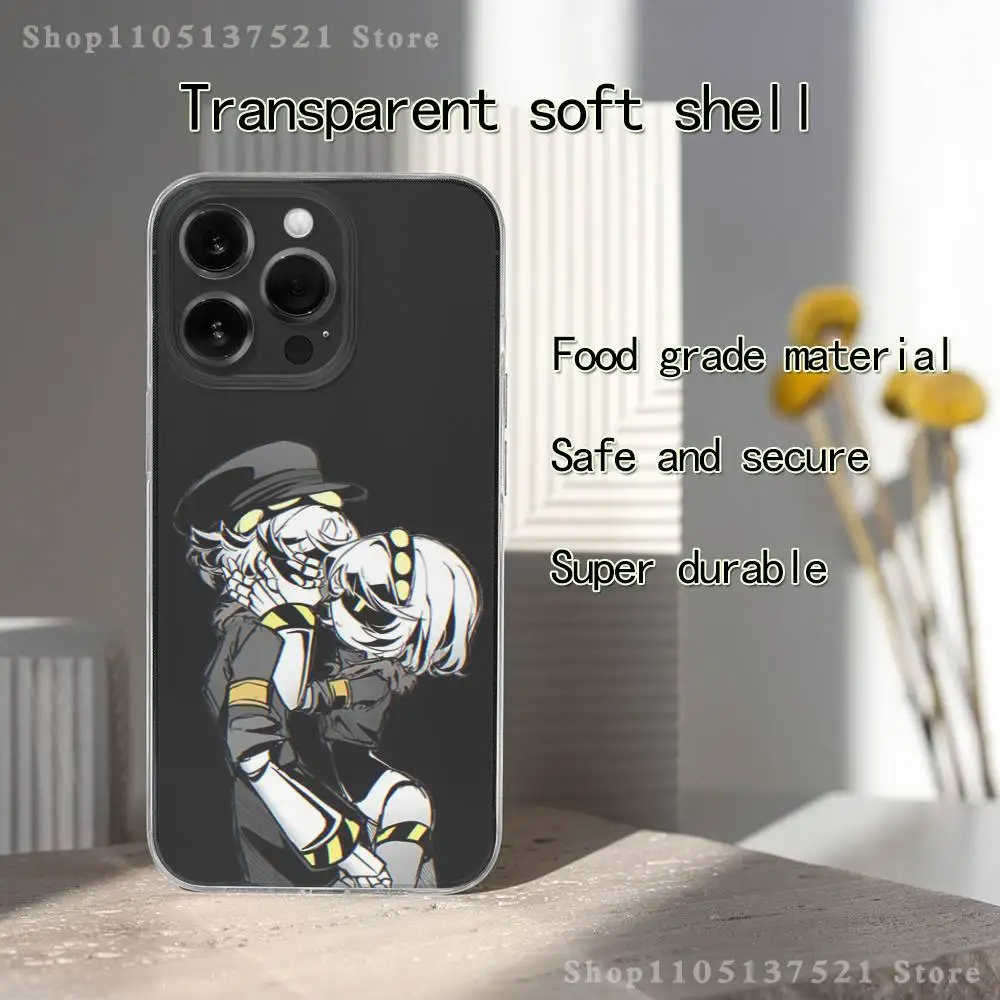 

Game M-Murder Drones N V J Phone Case For iPhone 17,16,15,14,13,12,11 Pro,Max,Plus,X,XS,XR,SE4,E Mini Transparent Soft Cover