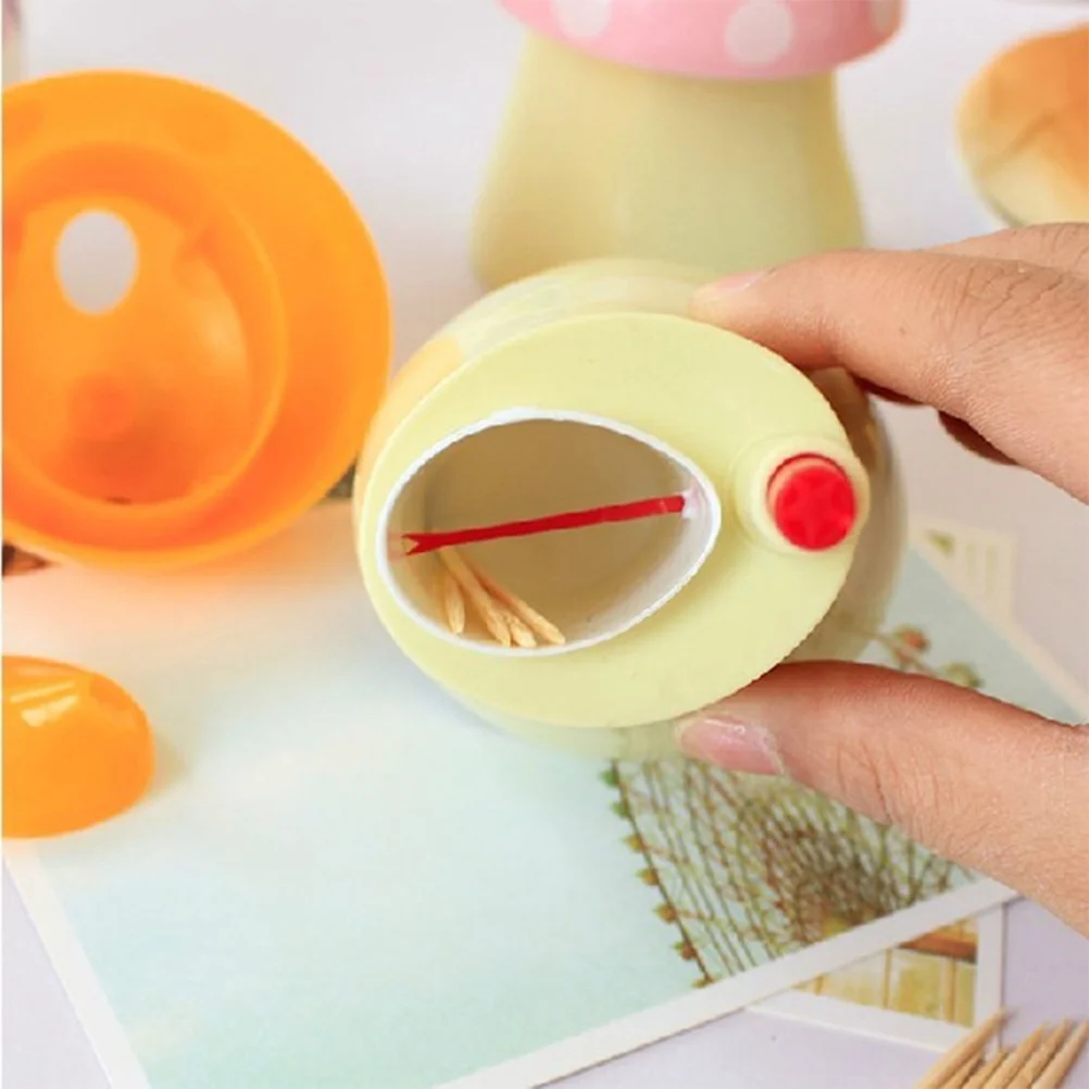 

5Pcs Mushroom Shaped Toothpick Box Plastic Seal Container for Home Restaurant Wedding Party Decoration Organizer