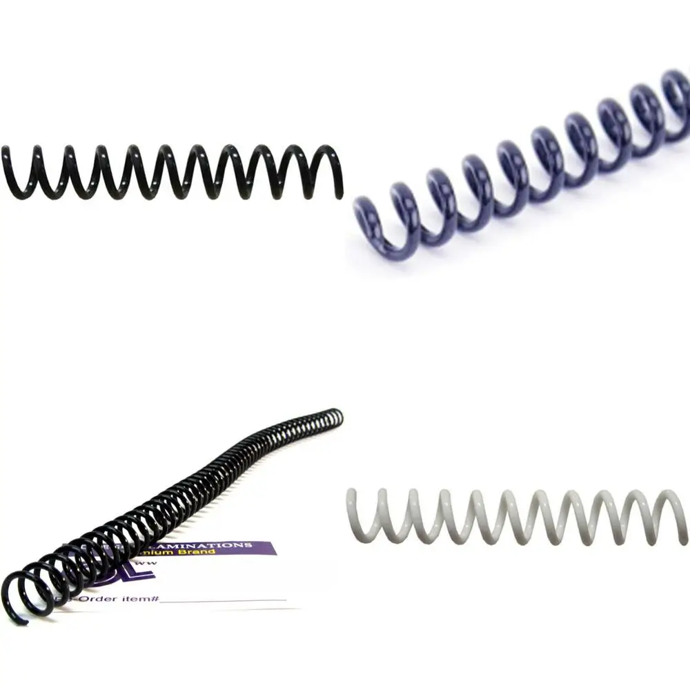 Spine per rilegatura a spirale da mezzo pollice 13 mm x 305 mm, passo 4:1, confezione da 100, nero