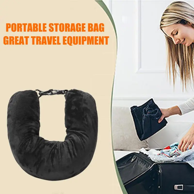 Travel Neck Pillow Self-filling Travel Pillow Portable Stuffable Neck Pillow for Travel with Refillable Support Cushion for Car