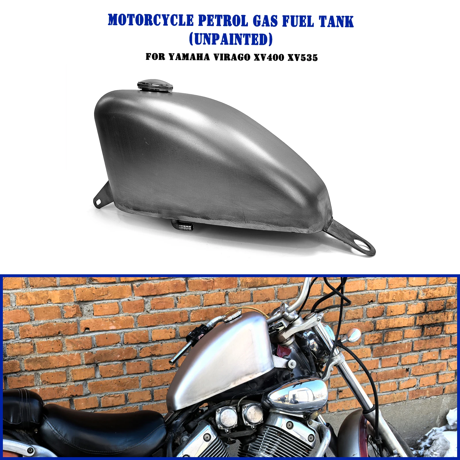 7L Vintage Motorcycle Petrol Gas Fuel Tank For YAMAHA Virago XV400 XV535 XV 400 535