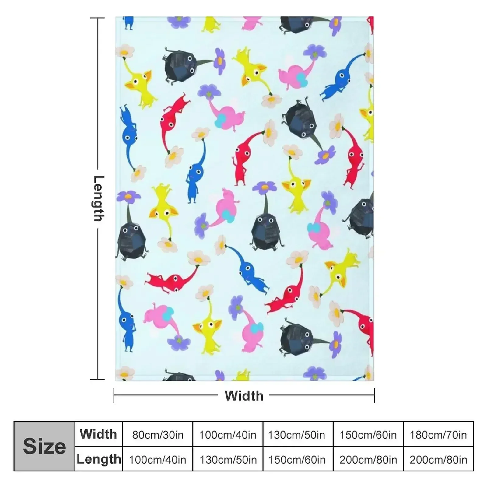 Pikmin Throw Blanket couch cozy soft plush fuzzy picnic outdoor blanket