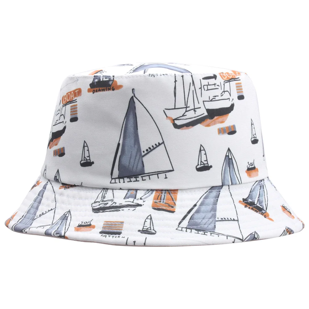 Spring Summer Fresh Cute Sail Sailboat Fisherman's Cap for Men Women Outdoor Shade Soft Thin Panama Street Bucket Hat F105