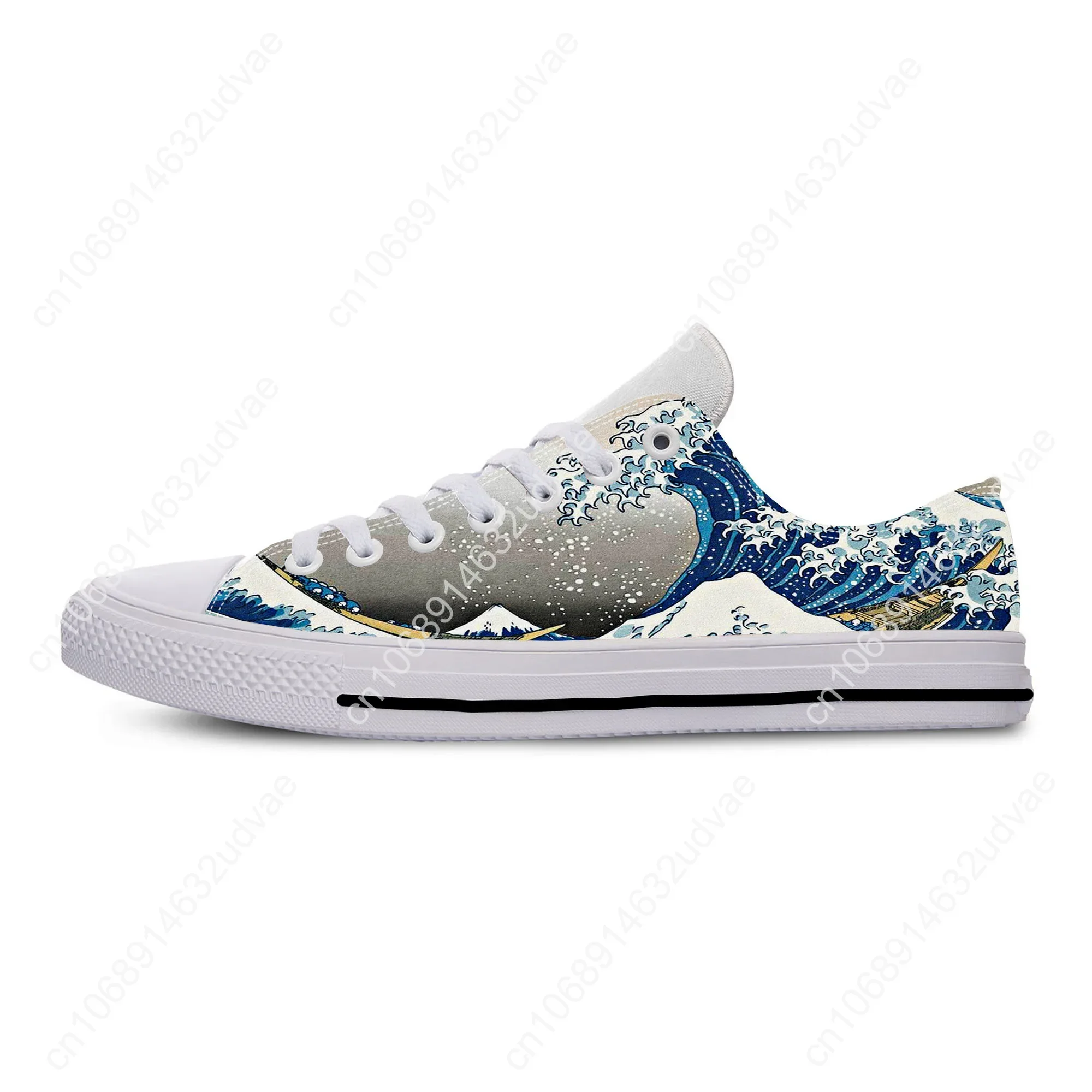 Hokukais sepatu kets untuk pria wanita, sepatu lari kanvas kasual remaja, sepatu Sneakers motif 3D bersirkulasi ringan untuk pria dan wanita