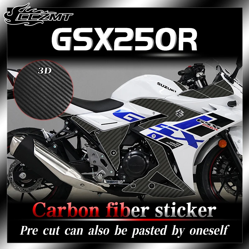 For Suzuki GSX250R body 3D carbon fiber film sticker protection all car stickers anti scratch accessories modification