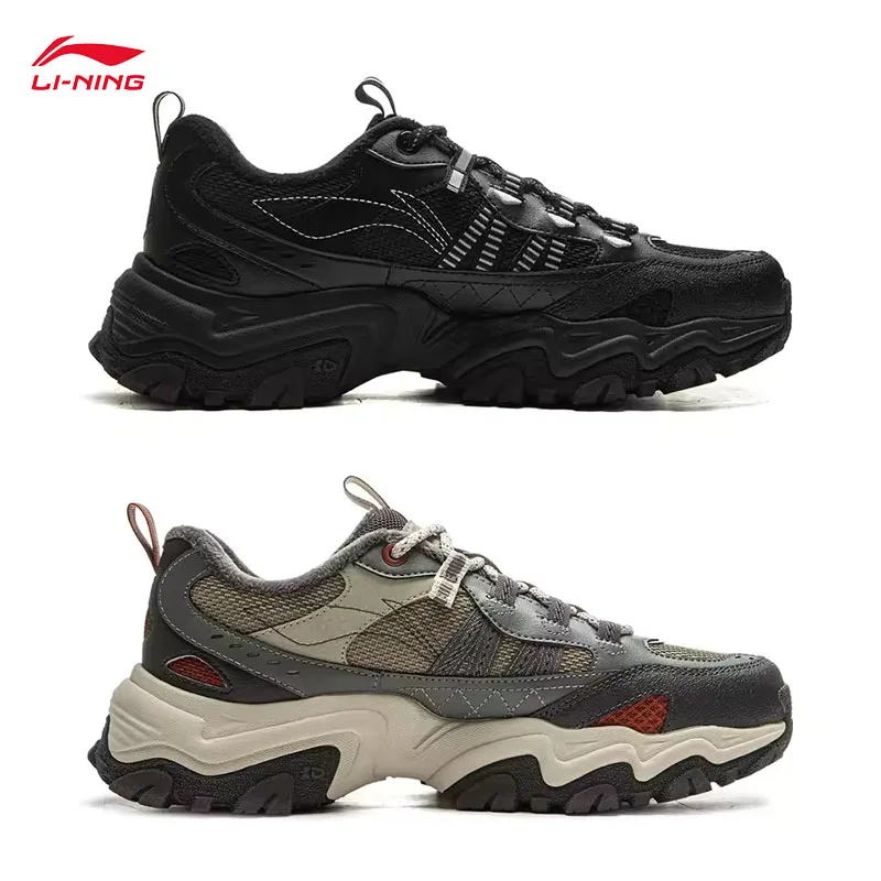 

LI-NING SUMMIT WNTR LOW мужские зимние флисовые теплые туфли серии Lifestyle, удобные носимые прогулочные кроссовки для отдыха AGLV167