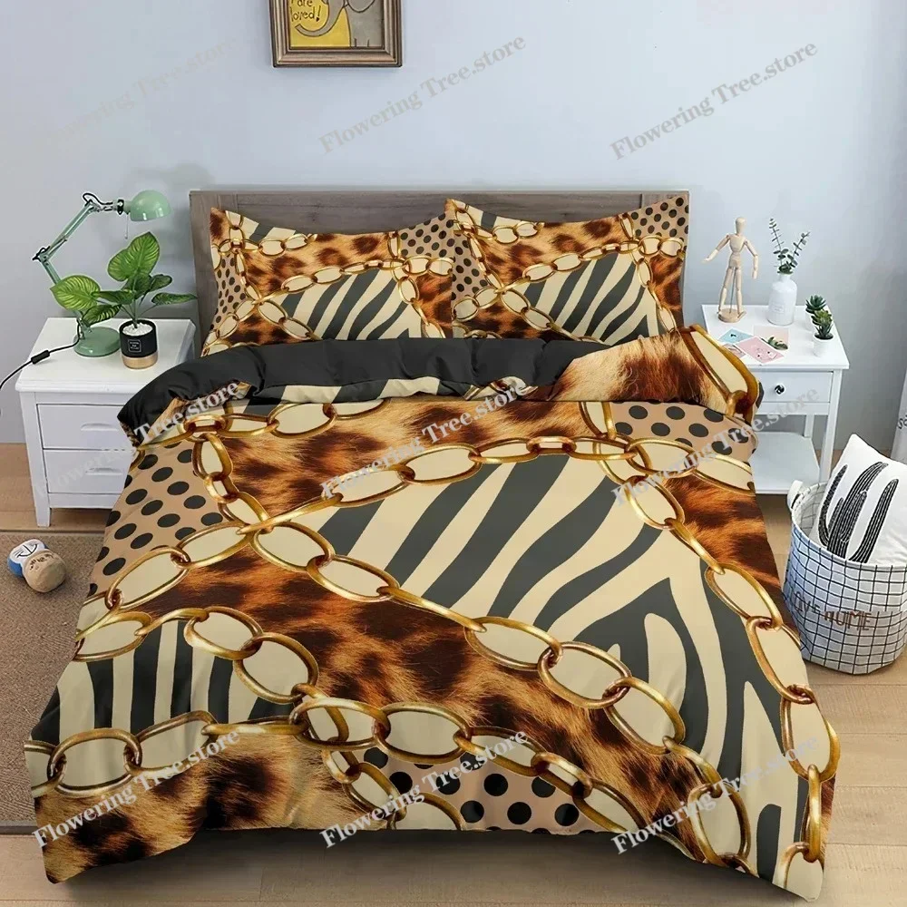 

3D Chain Pattern Bedding Set Duvet Cover Comforter Covers For Bedroom Twin King Size Soft Quilt Cover With Pillowcase