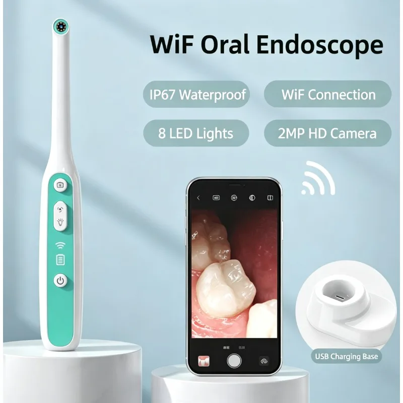 Dental Endoscopes WIFI Visual Intraoral Mouth Camera IP67 Waterproof 1440P 2MP Dental Endoscope Oral Inspection Examination Tool
