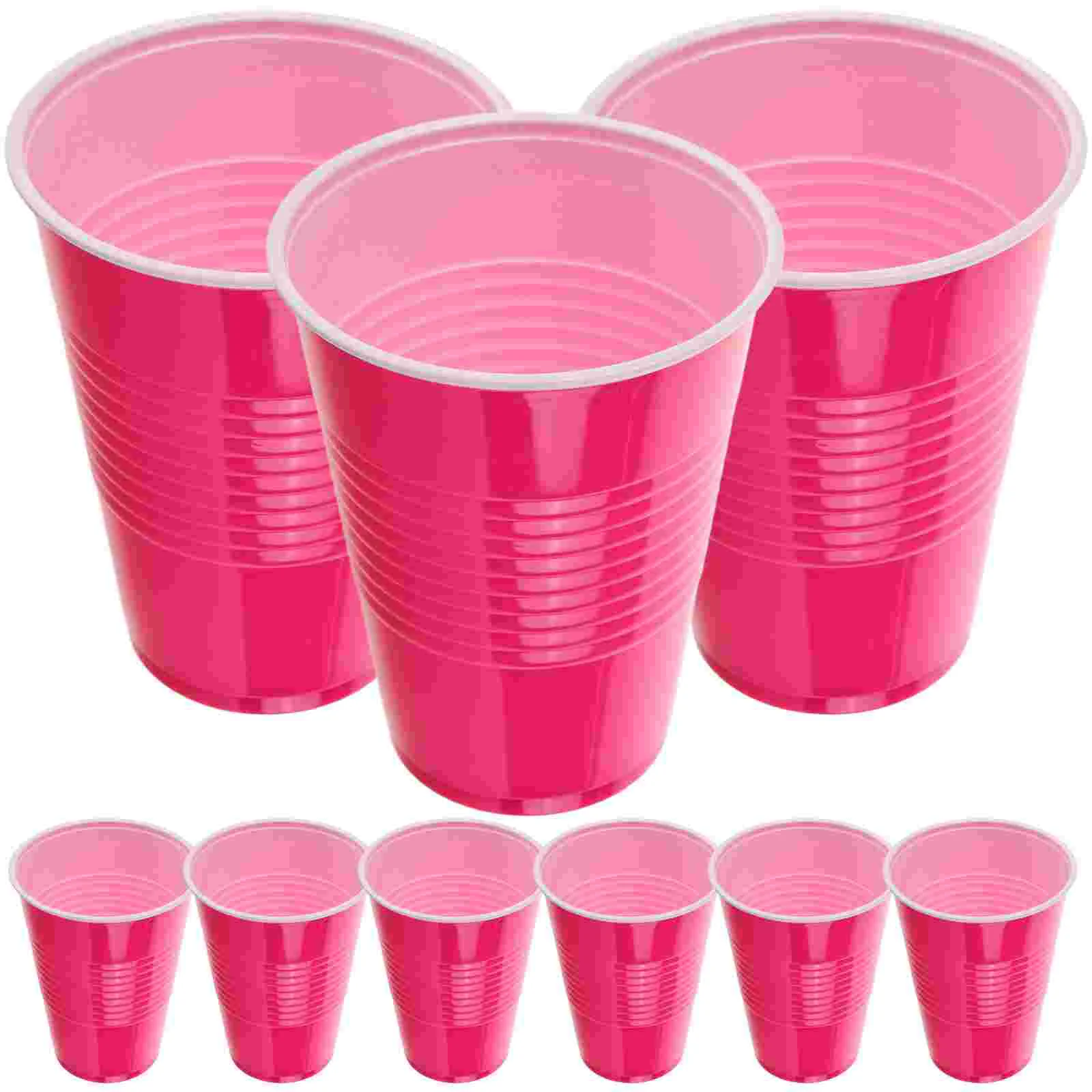 

Disposable Party Cup Birthday Decoration (rose Red 16oz Plastic 20pcs) Water Cups for Wedding