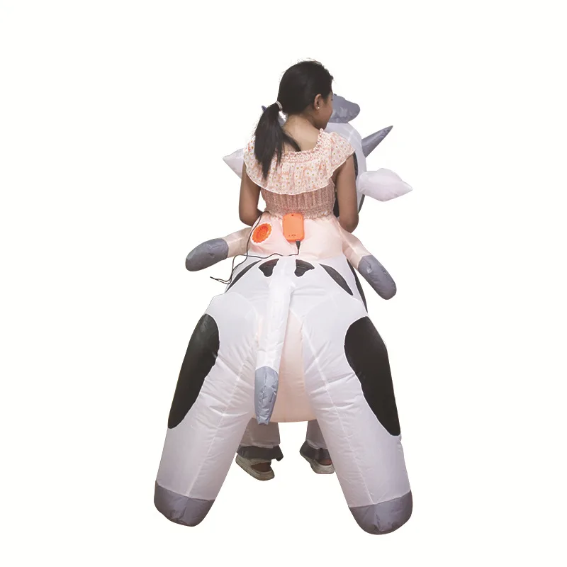 Children Inflatable Cow Cattle Costume Anime Mascot Dress Suit Halloween Masquerade Purim Christmas Party Stage Cosplay Costume