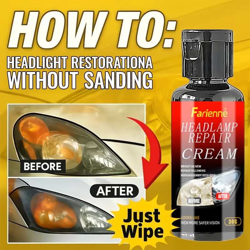 سائل ترميم المصباح الأمامي الجديد للسيارة من Farienne 30 مل - طقم إصلاح المصباح الأمامي لإزالة الضباب بالخدش والأصفر والحماية من الأشعة فوق البنفسجية #6