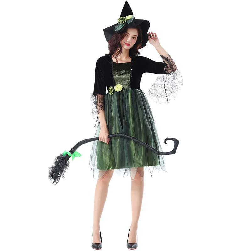 

Halloween Costumes, Party Movie Role Costumes, Witch, Green Elf, Dark Spider Witch Tutu