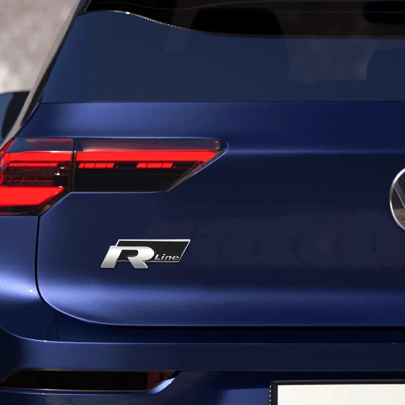 3D Metall R-Logo Aufkleber Auto Heckklappen-Emblem Aufkleber für VW GTI Polo Passat B8 Golf MK6 MK7 Tiguan Jetta Beetle CC ID.3 B6 – Detail 5