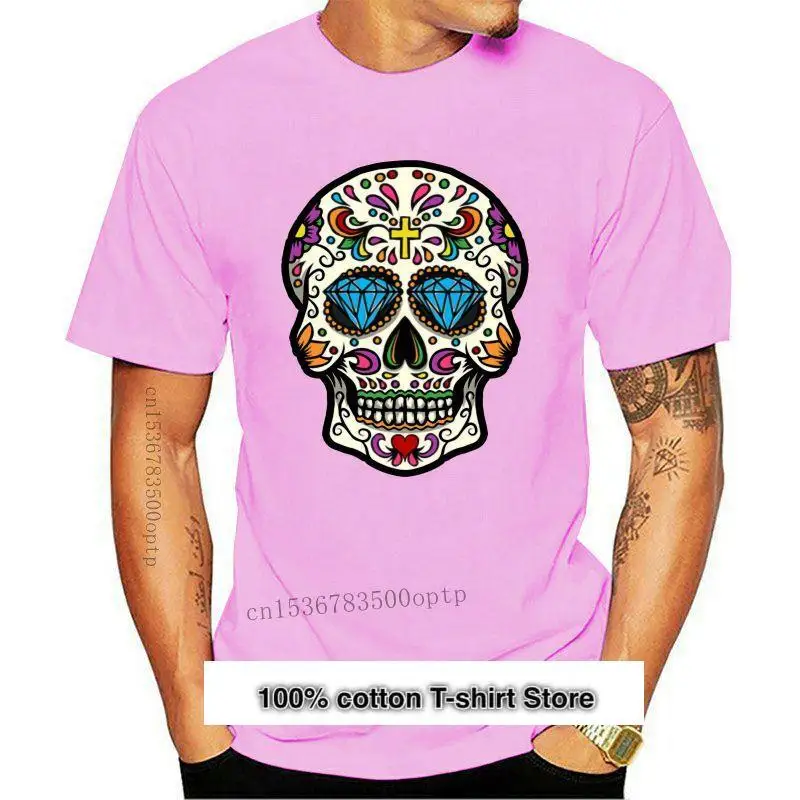 Camiseta de marca de lujo para hombre, camisa de alta calidad con estampado de calavera mexicana, Tops de verano, 017286