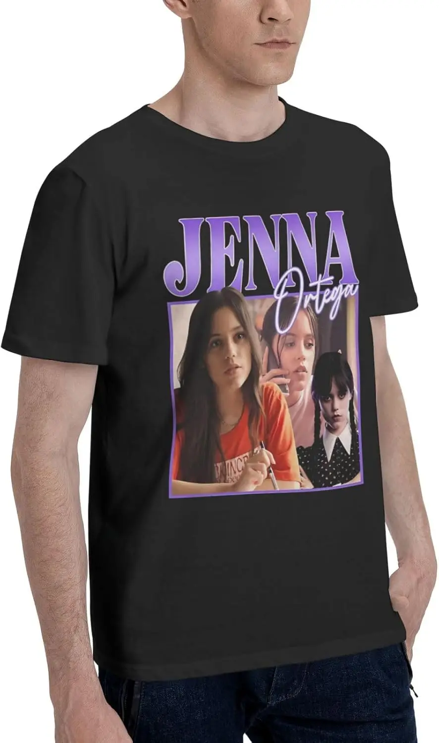 Jenna Ortega T Shirt Men's Summer Short Sleeve T-Shirt Crewneck Casual Tee