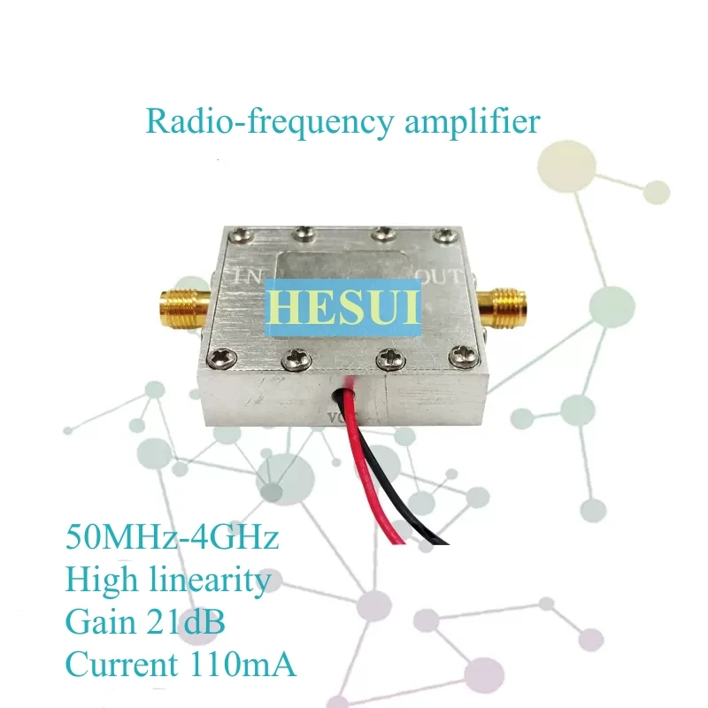 

Rf Amplifier 50MHz-4GHz high linearity gain 21dB broadband amplifier cavity version