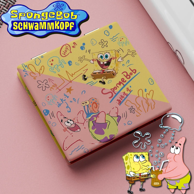 

SpongeBob SquarePants Small Mirror Gary The Snail Carry-on with Double-sided Mirror Cute Cartoon Portable Mirror Makeup Mirrors