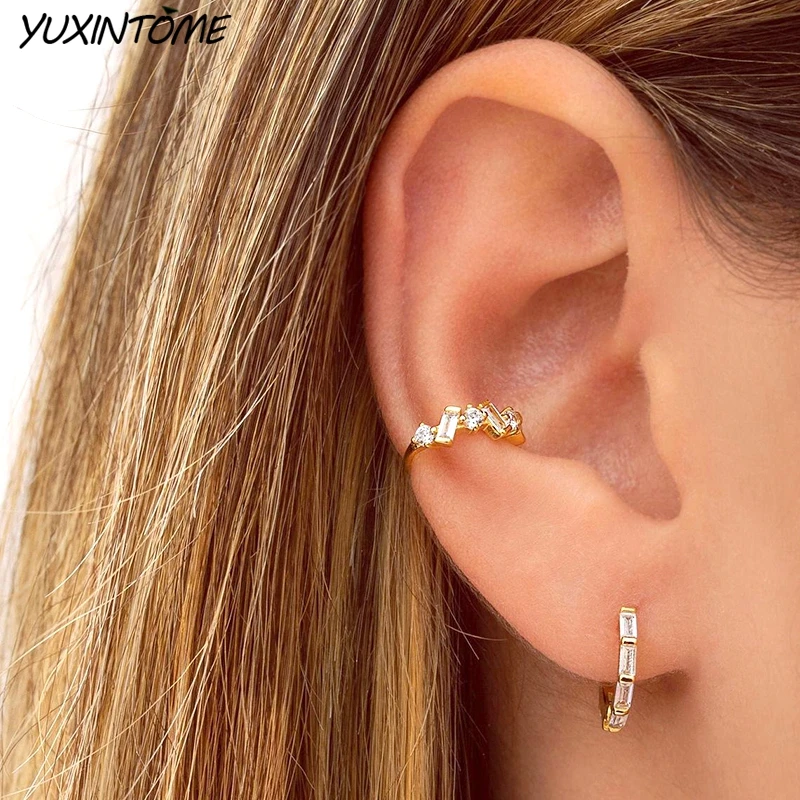 925 Sterling Silver Needle Minimalist Small Earrings High grade Zircon Hoop Earrings for Women Fashion Accessories Party Jewelry